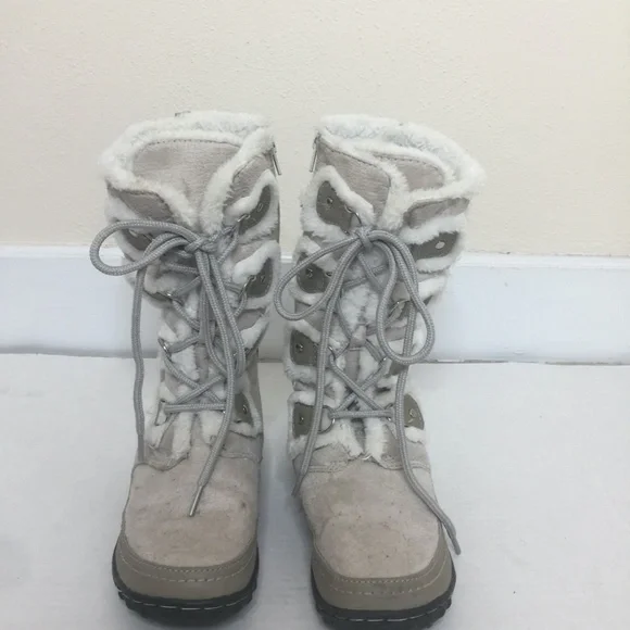 U.S. Polo Assoc Womens Faux Suede & Faux Lined Fur Lace Up Gray Boots - Picture 3 of 12